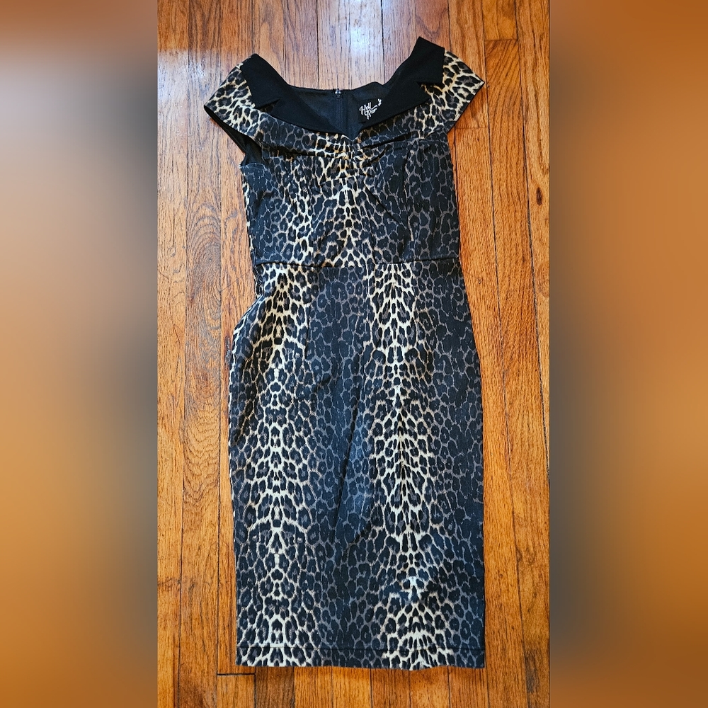 Hellbunny Pinup Dress Leopard Print Size S